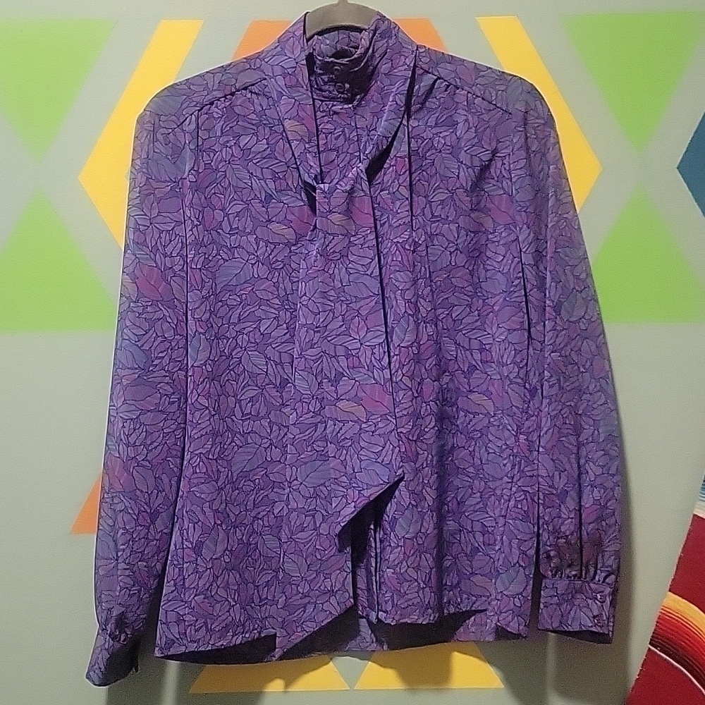 Vintage Pendleton Country Sophisticates Women's Button Up Blouse & Scarf/Bow 10 - Picture 3 of 8
